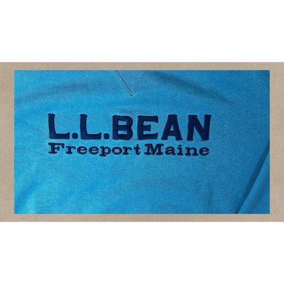L.L. Bean Crewneck Sweatshirt Size Large – Blue Embroidered Freeport Maine Logo - Picture 4 of 6